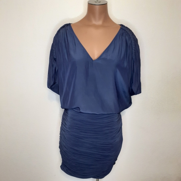 Ramy Brook Adella Navy Ruched Dress NWT SZ 0 - Picture 2 of 7
